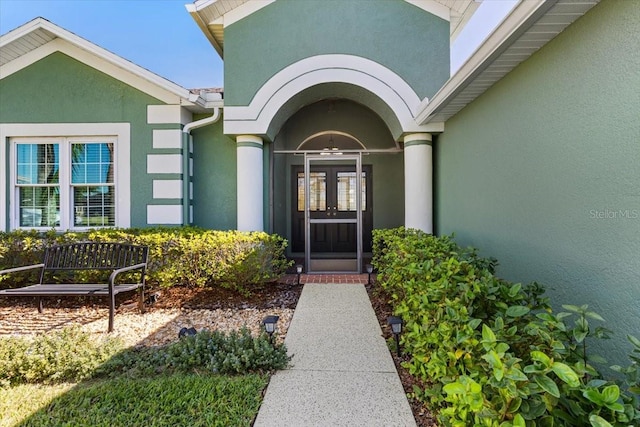 entrance to property with french doors