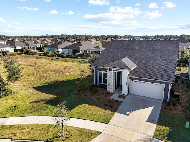 view of front of property with a front lawn