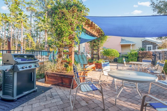 view of patio / terrace with a grill