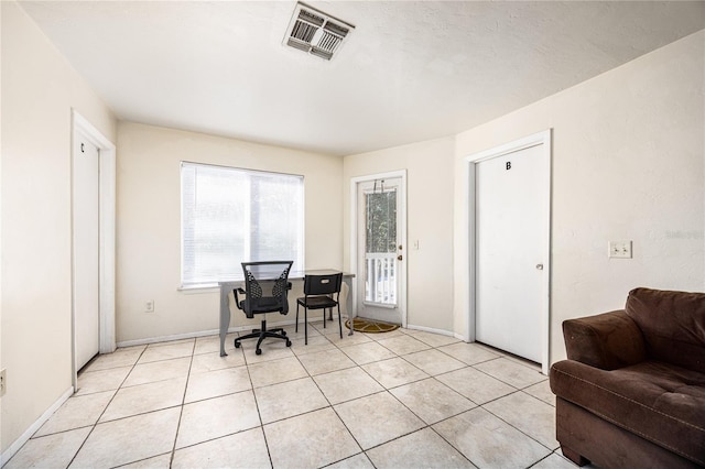 view of tiled office space