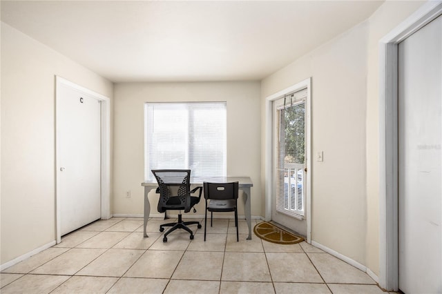 view of tiled office space