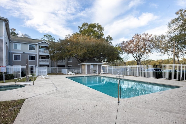 view of pool featuring a patio area