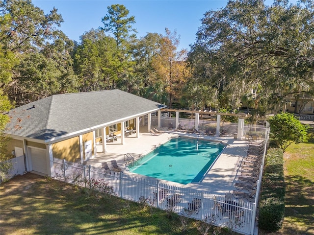 view of pool with a patio