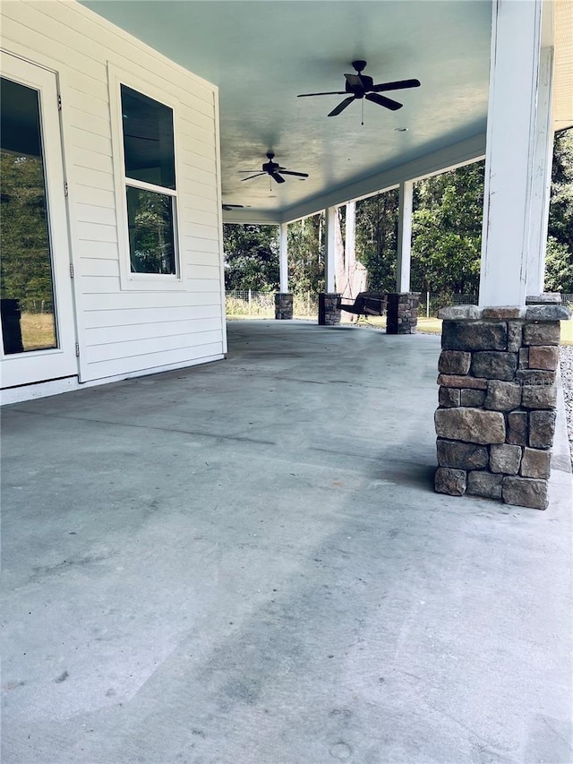 view of patio / terrace with ceiling fan