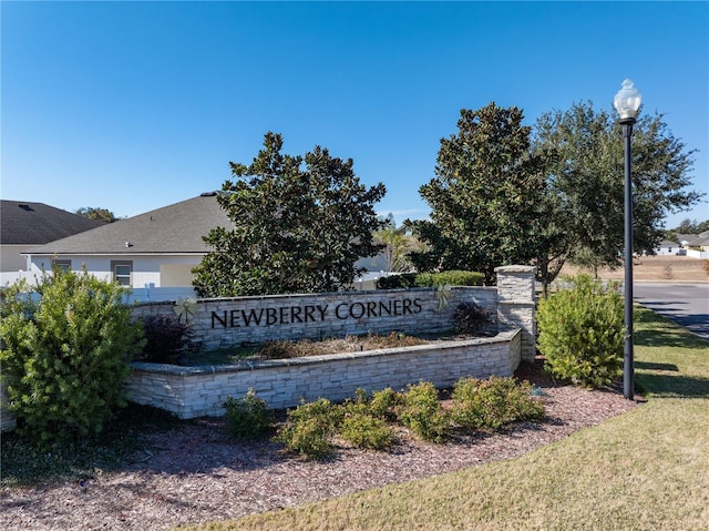 view of community sign