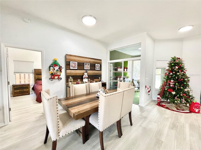 dining area featuring light hardwood / wood-style floors