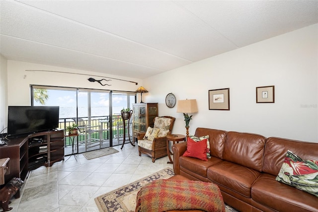 view of tiled living room