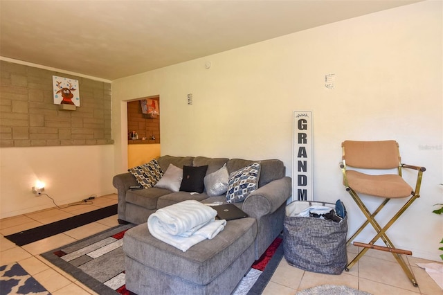 view of tiled living room