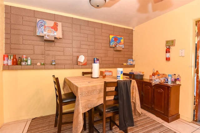 view of tiled dining area