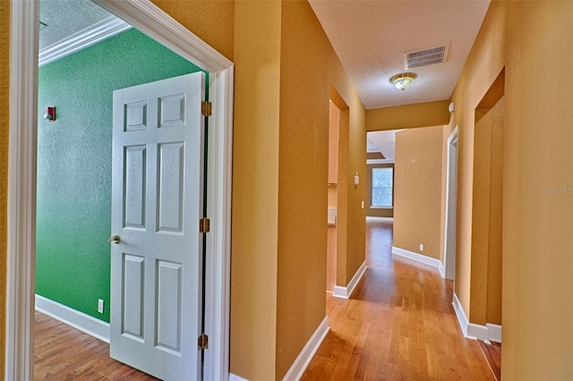 hallway with light hardwood / wood-style flooring