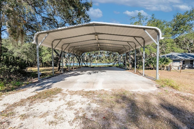 view of car parking with a carport