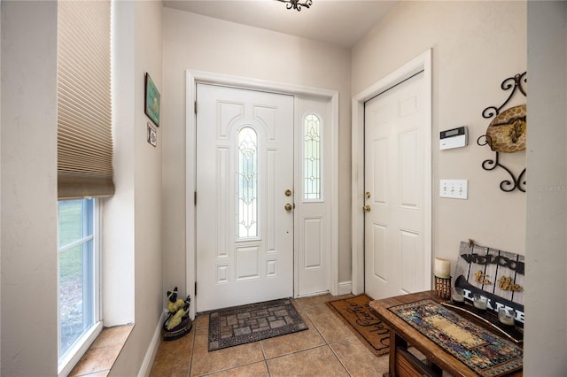 view of tiled foyer