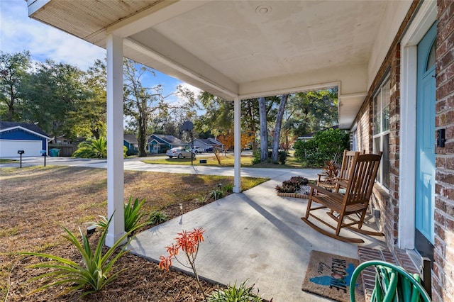 view of patio featuring covered porch