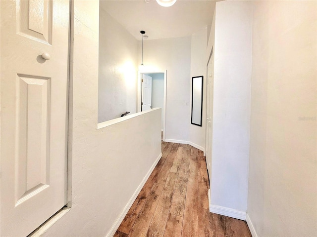 corridor featuring hardwood / wood-style flooring