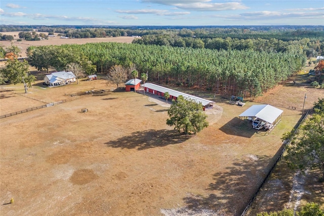 bird's eye view featuring a rural view