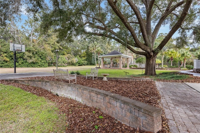 view of yard featuring a gazebo