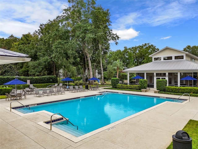 view of pool with a patio area