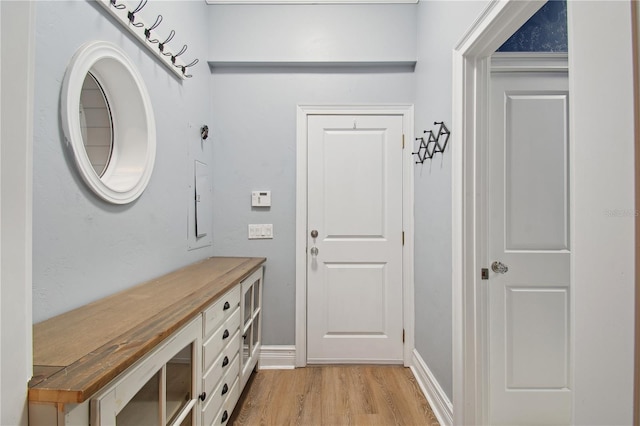 doorway featuring light hardwood / wood-style flooring