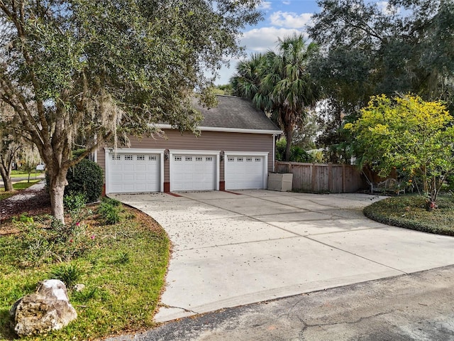 view of garage