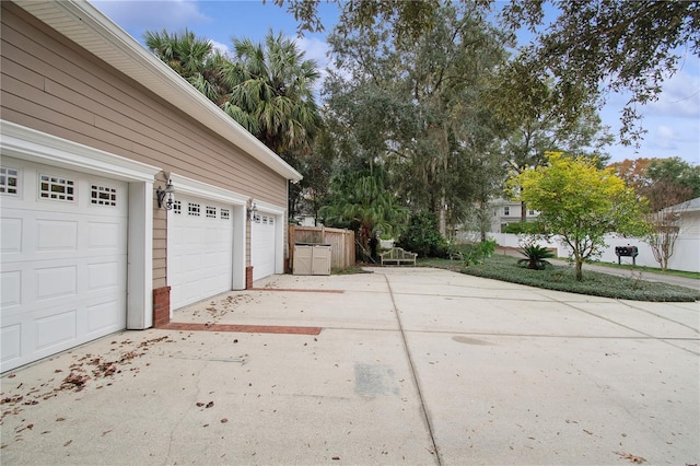 view of garage