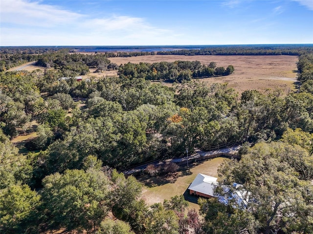 drone / aerial view with a rural view