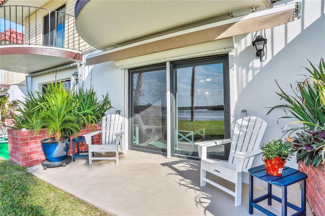 view of patio / terrace featuring a balcony