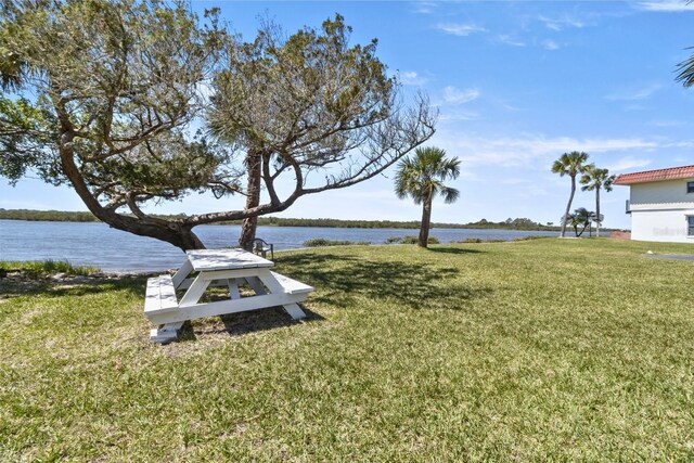 14 Ocean Palm Villa S Unit 14, Flagler Beach, FL 32136 - view of yard featuring a water view