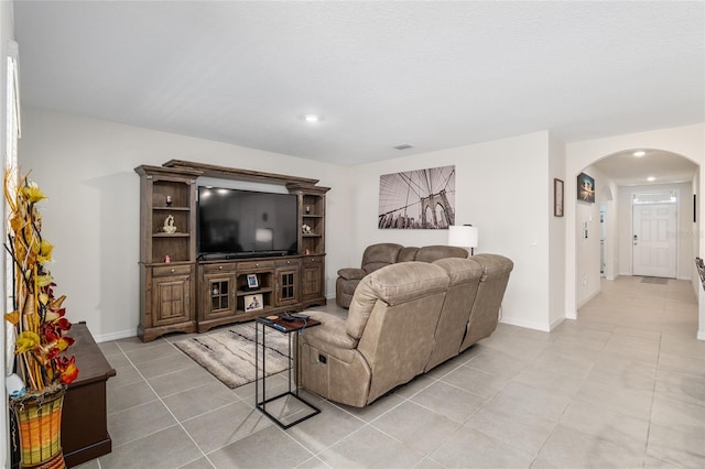 view of tiled living room