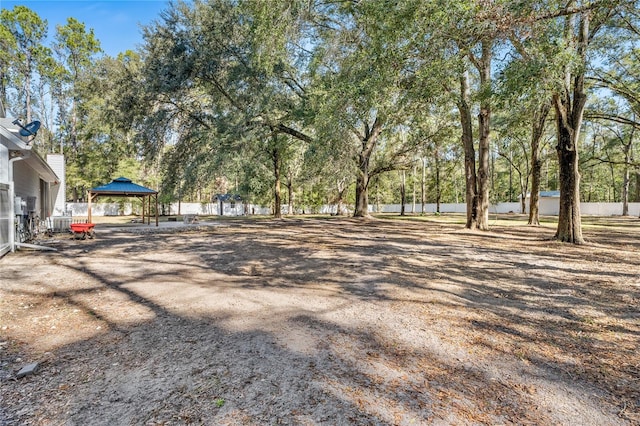 view of yard with a gazebo