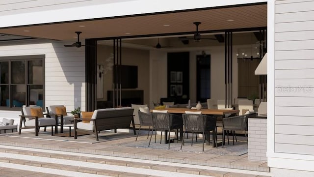 view of patio / terrace with ceiling fan