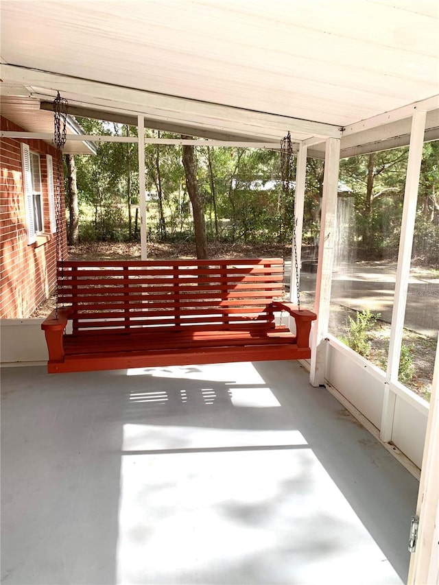 view of unfurnished sunroom