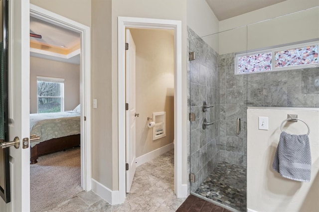 bathroom with an enclosed shower