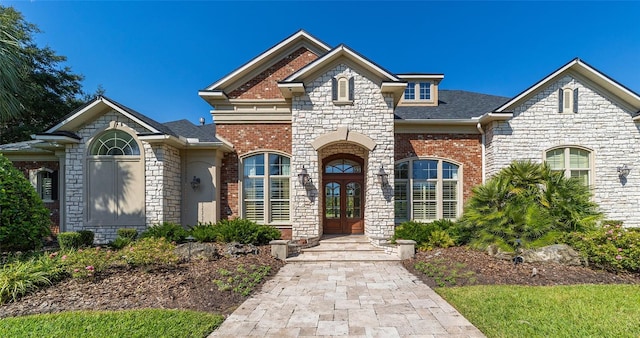 view of front of property with french doors