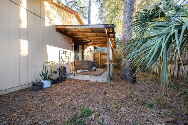 view of yard with a patio area