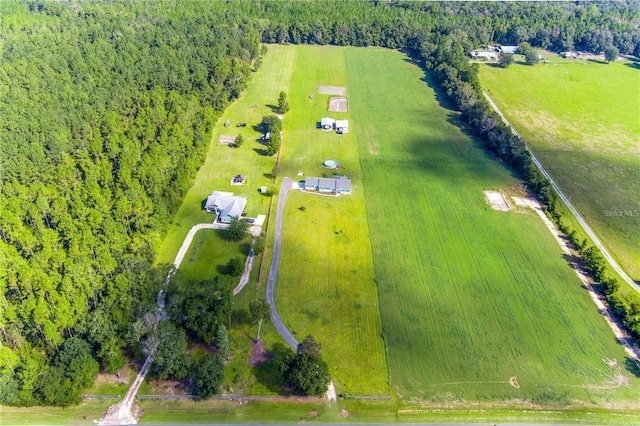 drone / aerial view with a rural view