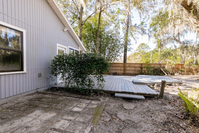 view of patio with a wooden deck