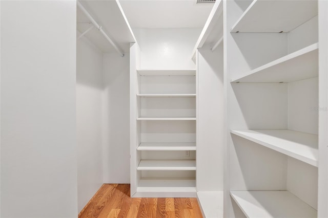 walk in closet featuring hardwood / wood-style flooring