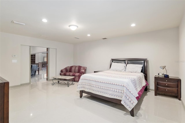 view of tiled bedroom