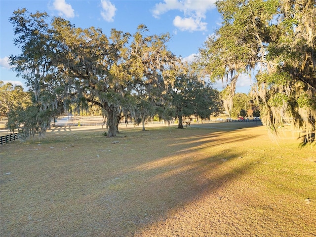 view of yard featuring a rural view