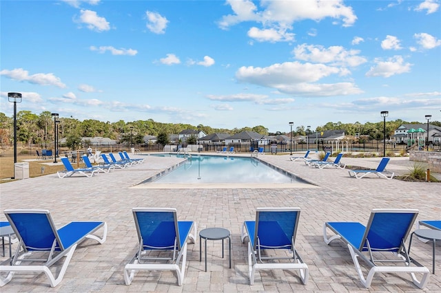 view of swimming pool featuring a patio