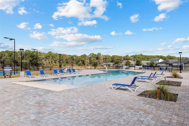 view of pool featuring a patio