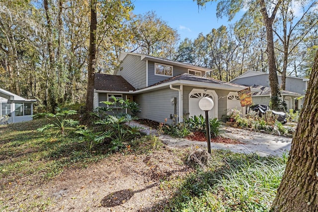 view of front of house with a garage