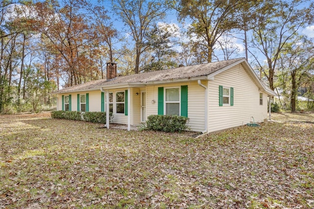 view of single story home