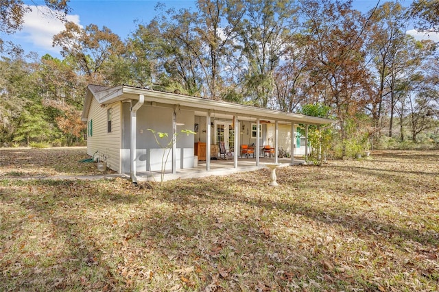 view of front of home with a patio