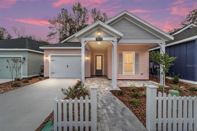 view of front of house featuring a garage