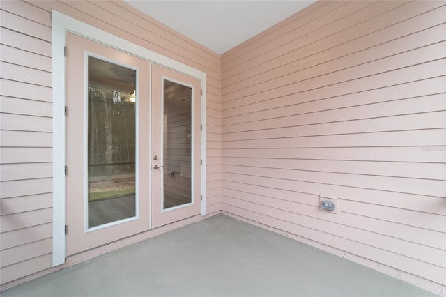 exterior space featuring french doors