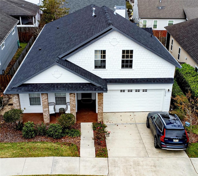 view of front of home with a garage