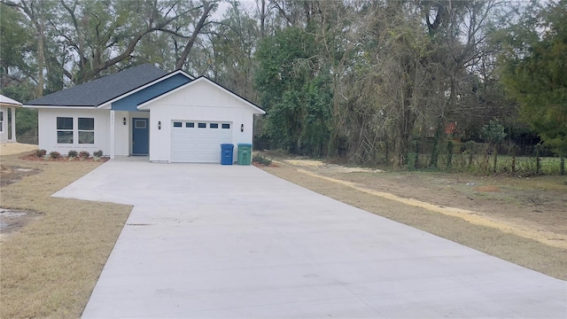 exterior space featuring a garage