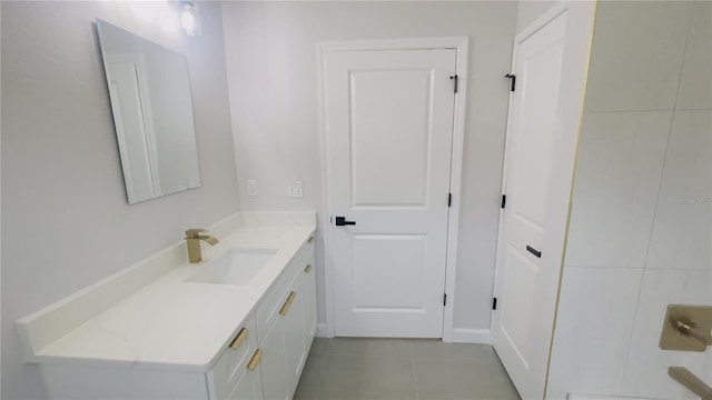 bathroom featuring tile patterned floors and vanity