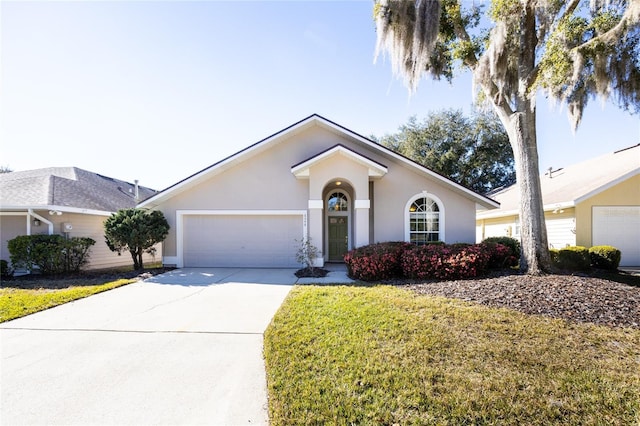 ranch-style home with a front yard